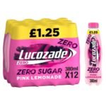 LUCOZADE Pink Lemonade Zero PM£1.25 12x380ml - Image 2
