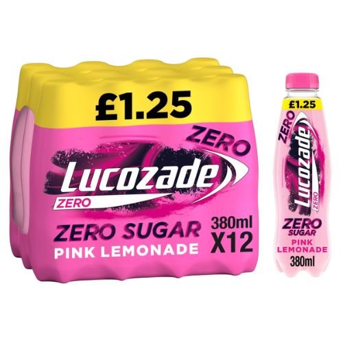 LUCOZADE Pink Lemonade Zero PM£1.25 12x380ml