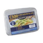 MAJESTIC Plastic Containers with Lids C500 1x6pcs