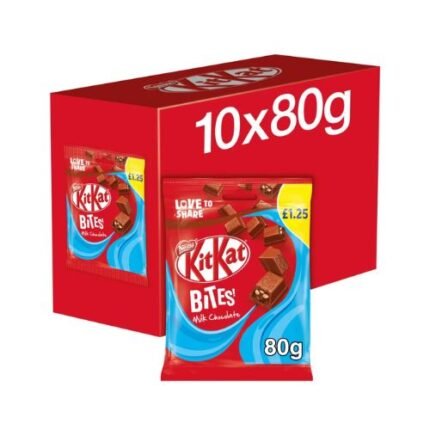 KITKAT bites milk chocolate 1x10x80gm £1.25 price mark
