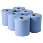 SUPREME Blue/White Centrefeed Towels 2ply 6 rolls
